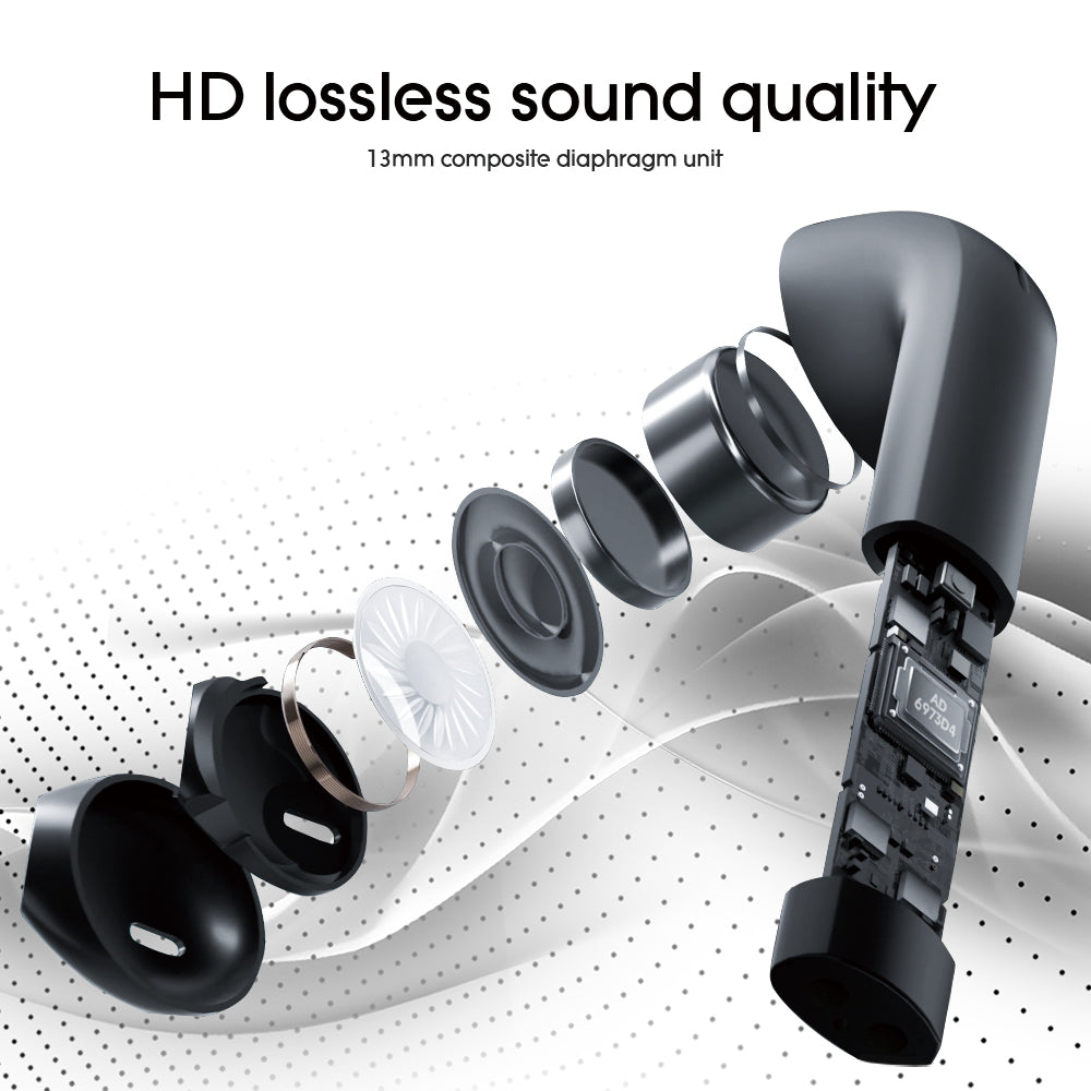 Bluetooth Headset - High Sound Quality Wireless Binaural Mini In-ear Sports Noise Cancellation