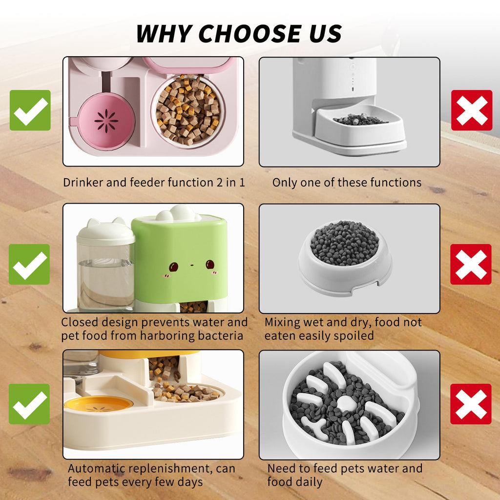 1 Piece Cartoon Cloud Cat Ear Feeding And Water Feeding Integrated Cat And Dog