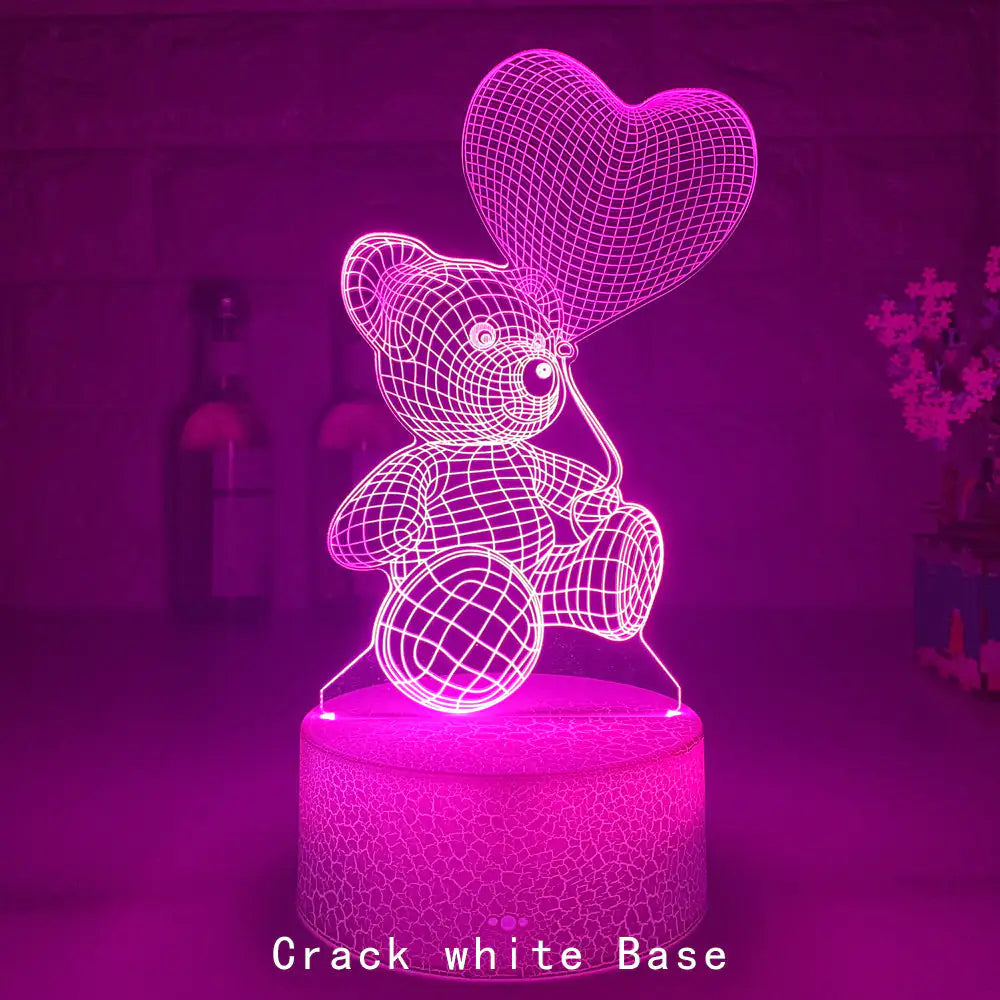 3D Teddy Bear LED Night Light