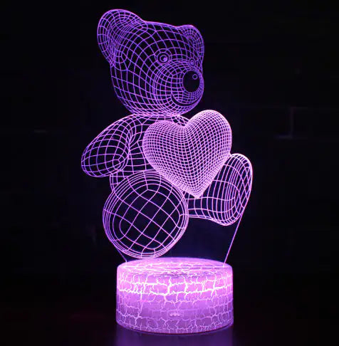 3D Teddy Bear LED Night Light