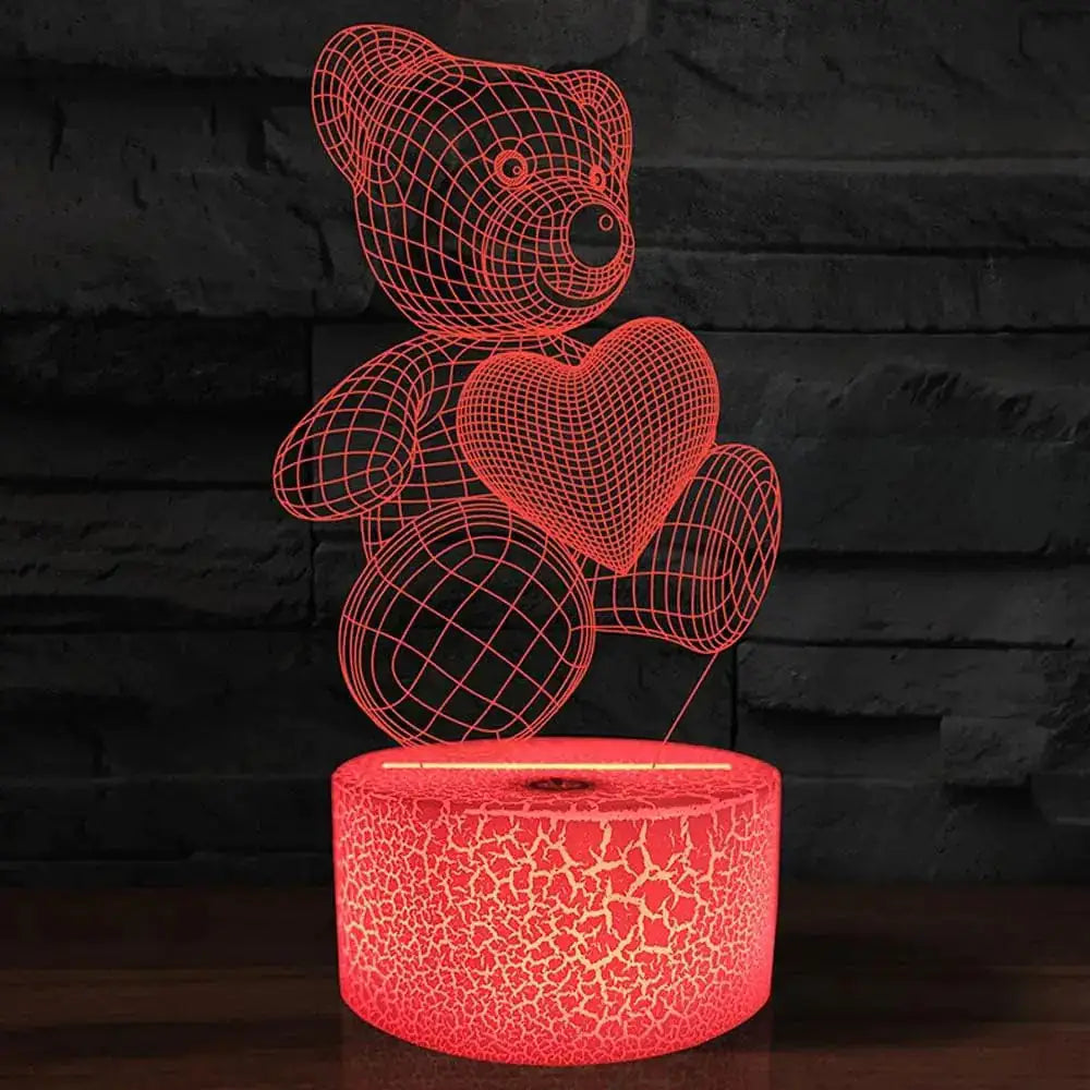 3D Teddy Bear LED Night Light