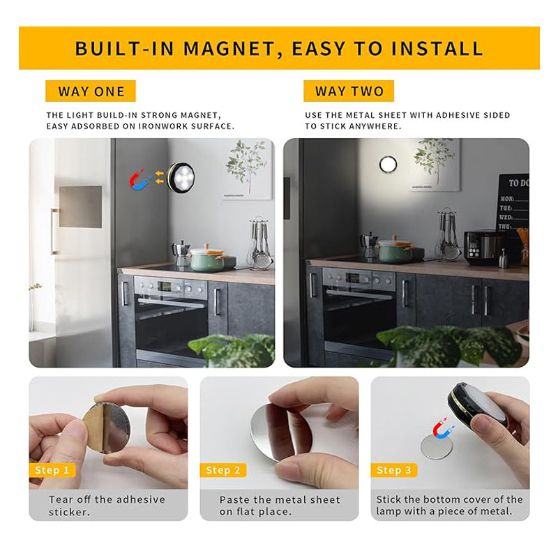 3 Pcs Motion Sensor Lights Indoor