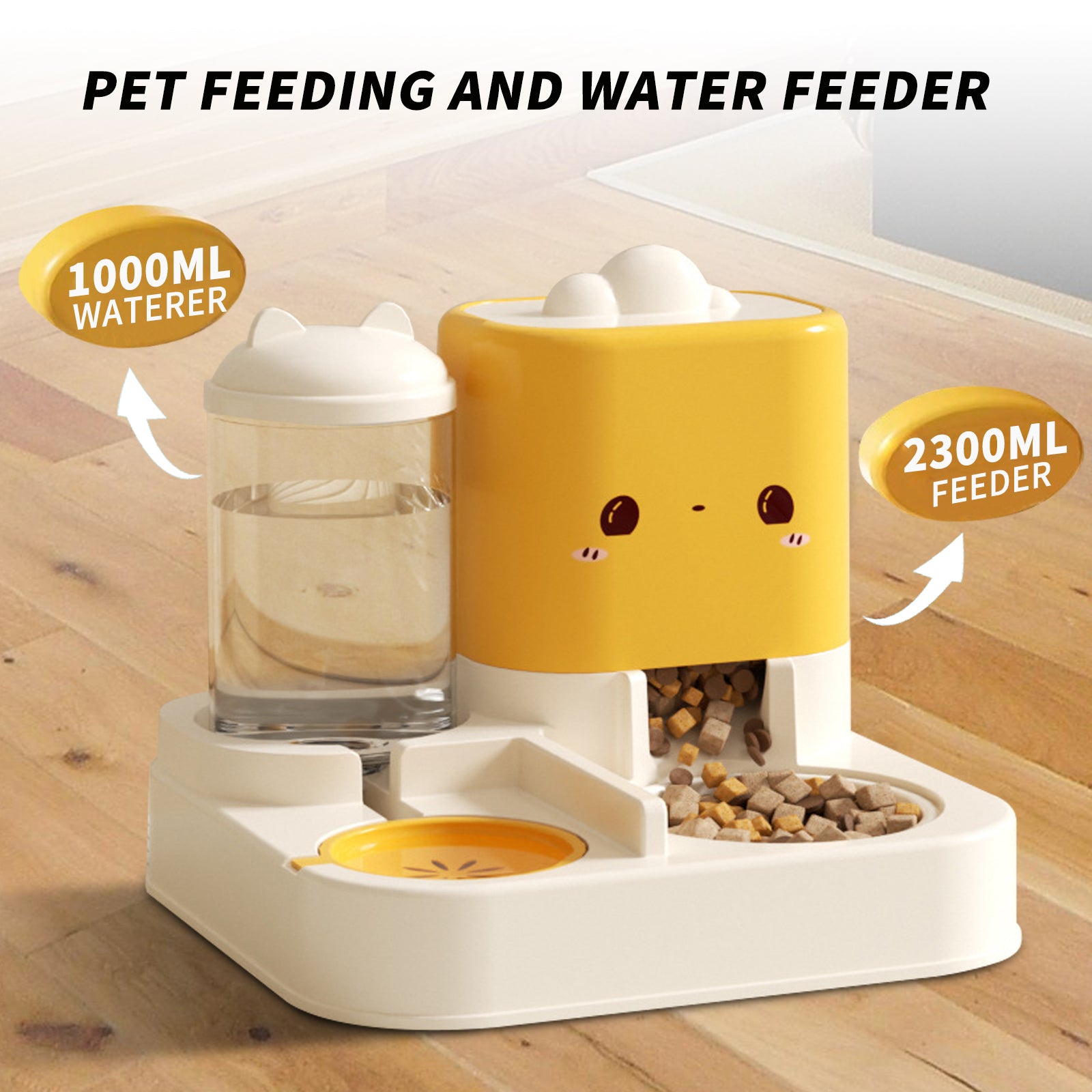 1 Piece Cartoon Cloud Cat Ear Feeding And Water Feeding Integrated Cat And Dog
