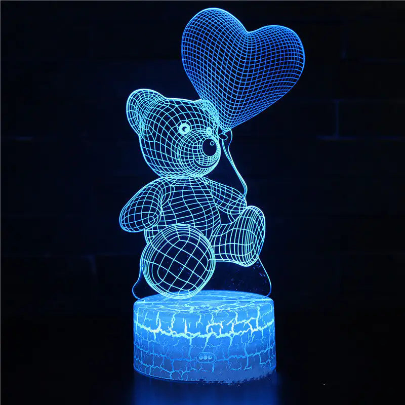 3D Teddy Bear LED Night Light